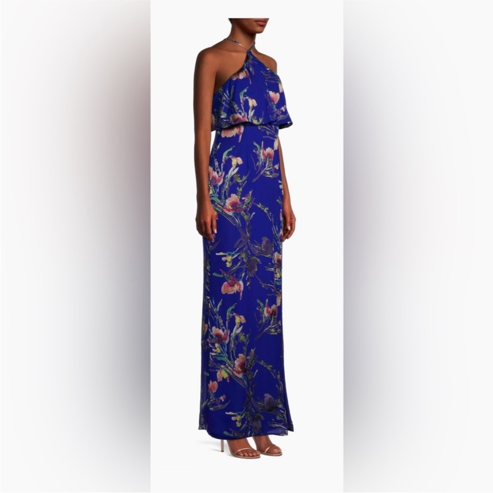 NWT Liv Foster Floral Halter Column Gown Size 6 $350 - Picture 2 of 8